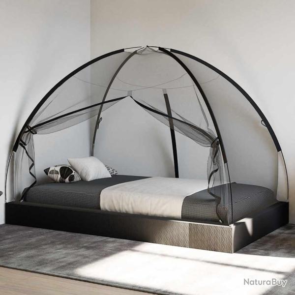 Moustiquaire mongole avec portes 220 maille noir 200x120x130 cm