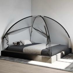 Moustiquaire mongole avec portes 220 maille noir 200x180x135 cm