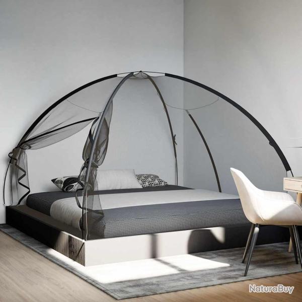 Moustiquaire mongole avec portes 220 maille noir 200x200x135 cm