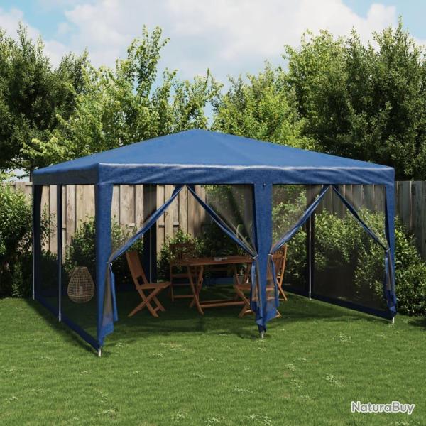 Tente de f�te avec 8 parois lat�rales en maille bleu 4x4m PEHD