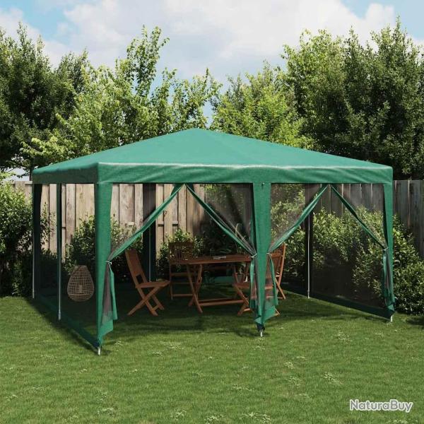 Tente de f�te avec 8 parois lat�rales en maille vert 4x4 m PEHD