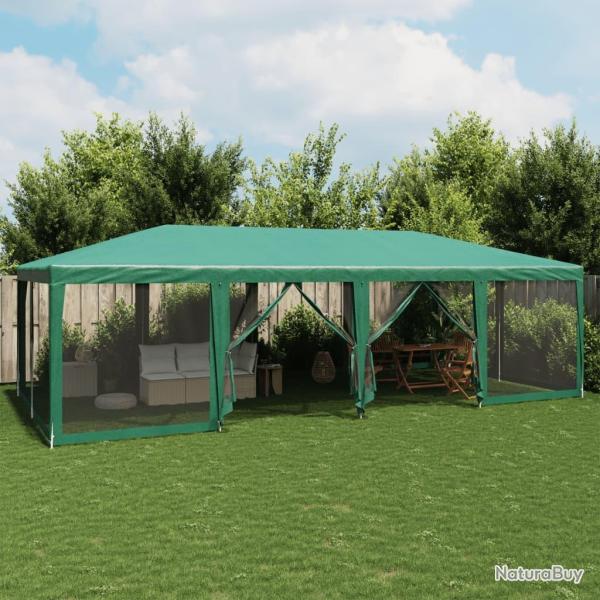 Tente de f�te avec 12 parois lat�rales en maille vert 8x4m PEHD