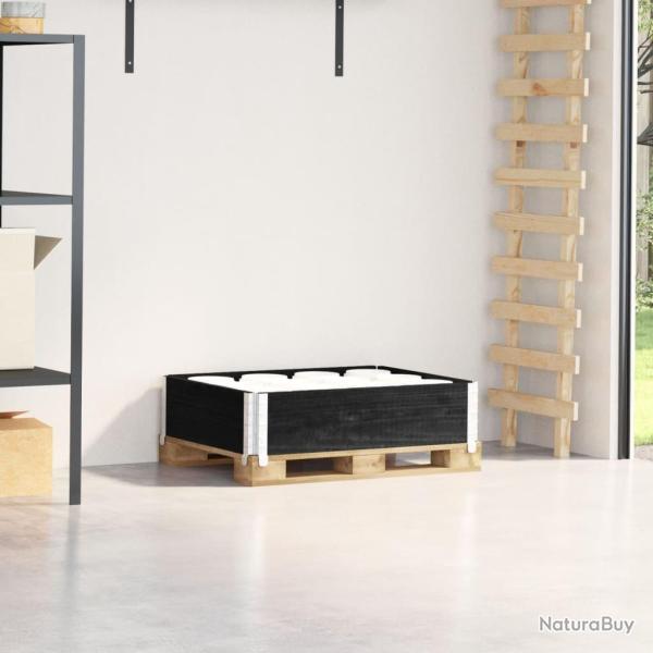 Collier de palette noir 80x60 cm bois de pin solide