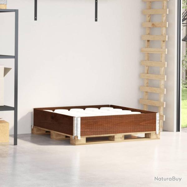Collier de palette marron 100x100 cm bois de pin solide