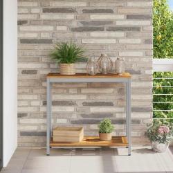 Table de avec stockage Naturel et gris 80 x 35 x 75 cm