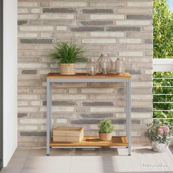 Table de avec stockage Naturel et gris 80 x 35 x 75 cm