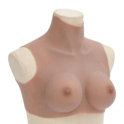 Plastron en silicone marron p&acirc;le coupe C