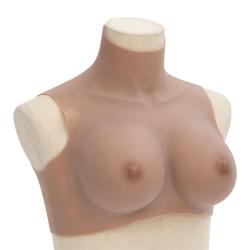 Plastron en silicone marron p&acirc;le coupe E