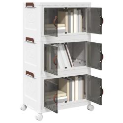 Bo&icirc;te de rangement empilable avec roues &agrave; 3 niveaux 28 L