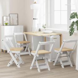 Chaises &agrave; manger pliables lot de 4 Corona bois massif de pin