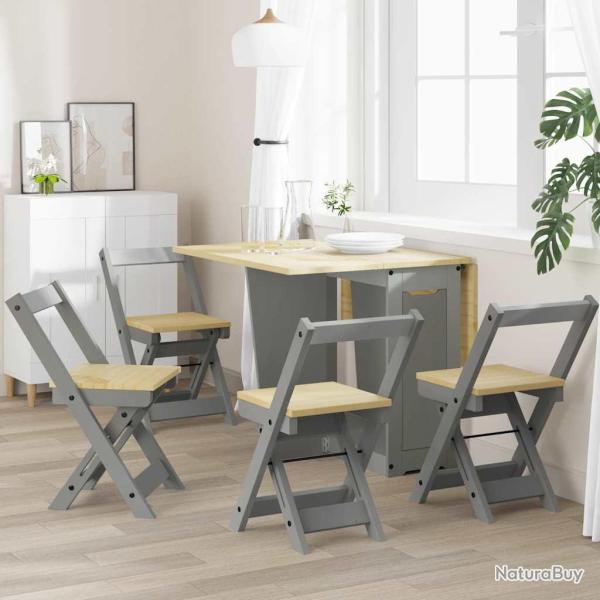 Chaises � manger pliables lot de 4 Corona bois de pin massif
