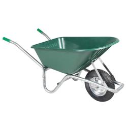 Brouette vert 90 L 150 kg acier galvanis&eacute; et plastique