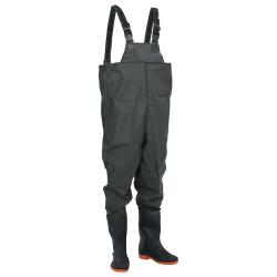 Cuissardes avec bottes vert fonc&eacute;, taille 40