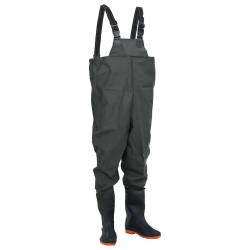 Cuissardes avec bottes vert fonc&eacute;, taille 41