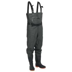 Cuissardes avec bottes et ceinture vert fonc&eacute; taille 45
