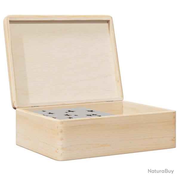 Bo�te en bois avec couvercle 40x30x13 cm bois de pin massif