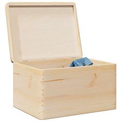 Bo&icirc;te en bois avec couvercle 40x30x23 cm bois de pin massif
