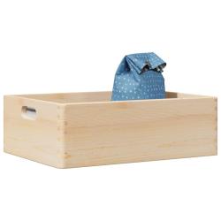 Bo&icirc;te en bois avec poign&eacute;es 40x30x13 cm bois de pin massif