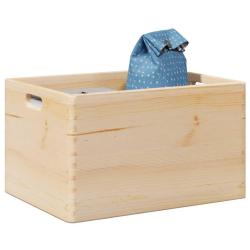 Bo&icirc;te en bois avec poign&eacute;es 40x30x23 cm bois de pin massif