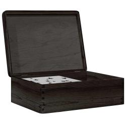 Bo&icirc;te en bois avec couvercle noir 40x30x13cm bois de pin massif