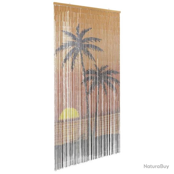 Rideau anti-insectes imprim� palmier 90x220 cm bambou