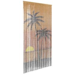 Rideau anti-insectes imprim&eacute; palmier 100x200 cm bambou