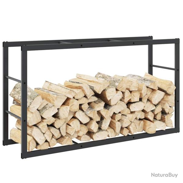 Portant de bois de chauffage noir 110x30x61 cm acier