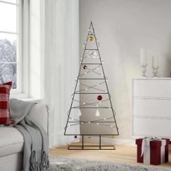 Arbre de No&euml;l en m&eacute;tal pour d&eacute;coration noir 150 cm