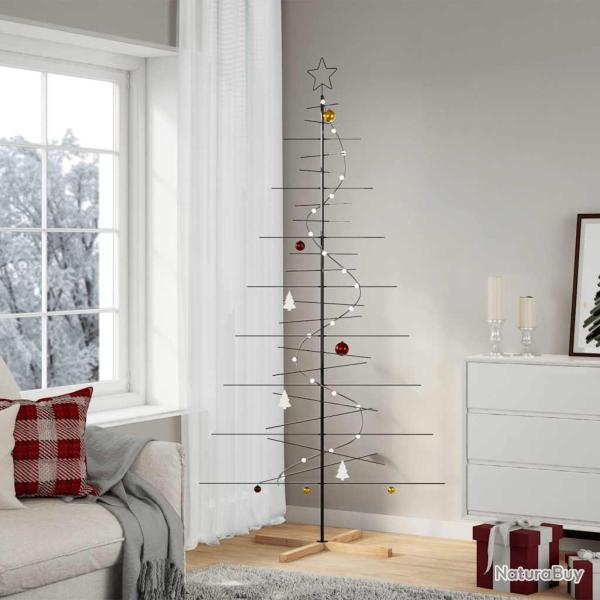 Arbre de No�l en m�tal avec base en bois noir 210 cm