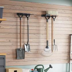Supports muraux pour outils de 2 pcs noir acier