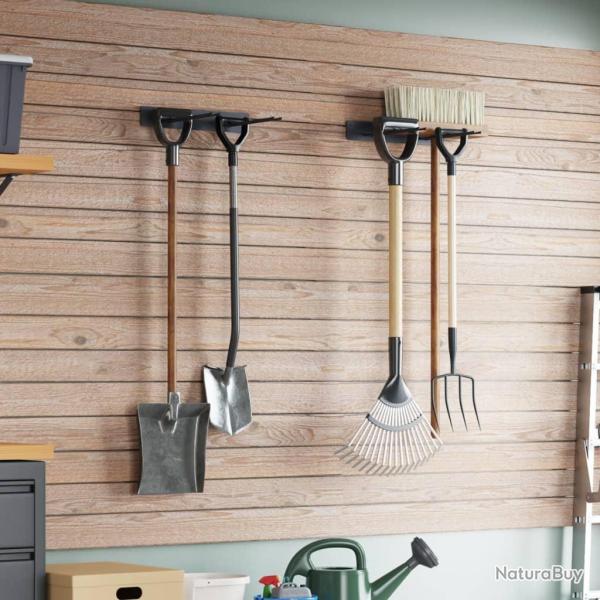 Supports muraux pour outils de 2 pcs noir acier