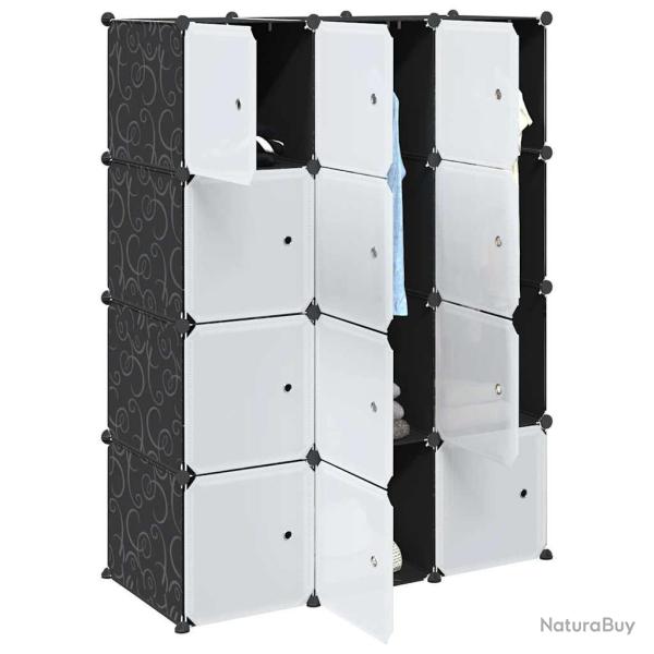 Cubes de rangement 12 pcs avec tiges de suspension PP