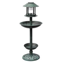 Mangeoire &agrave; oiseaux avec lampe solaire