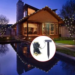 Guirlande lumineuse solaire LED blanc chaud D&eacute;coration de No&euml;l