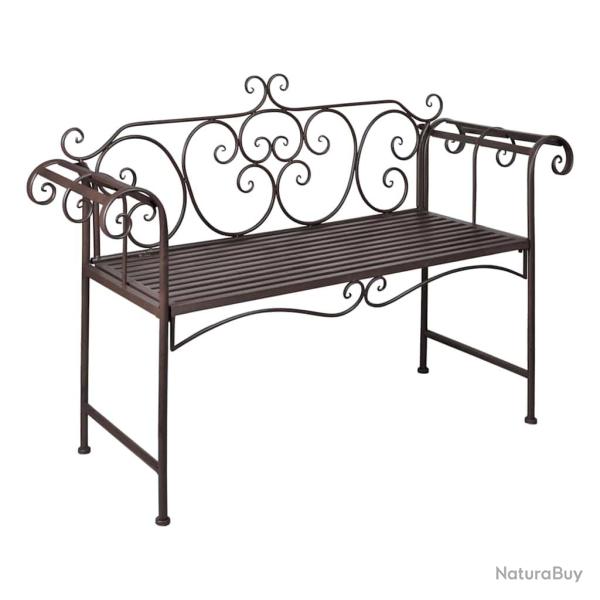 Banc de 132 cm Acier Antique Marron