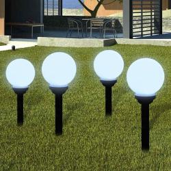 Lampes d'all&eacute;e &agrave; LED 4 pcs 15 cm avec piquet de sol