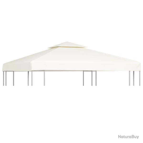 Recouvrement de remplacement d'auvent 310 g/m� 3x3m Blanc cr�me