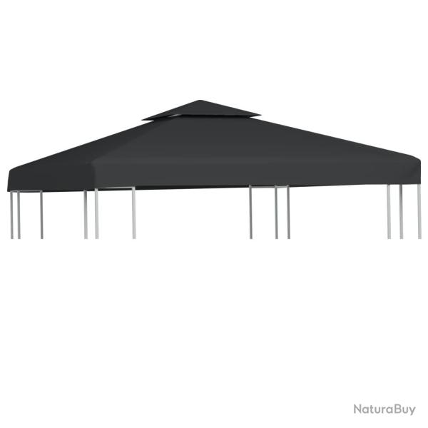 Recouvrement de remplacement d'auvent 310 g/m� 3x3 m Gris fonc�