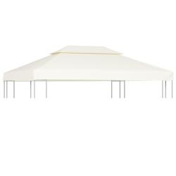Recouvrement de remplacement d'auvent 310 g/m&sup2; Blanc cr&egrave;me 3x4m
