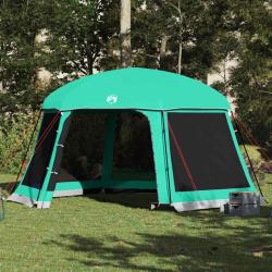 Tente piscine toit amovible parois maille vert d'eau 512x458 cm