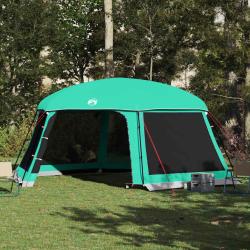 Tente piscine toit amovible parois maille vert d'eau 618x532 cm