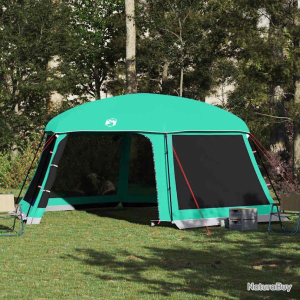 Tente piscine toit amovible parois maille vert d'eau 618x532 cm