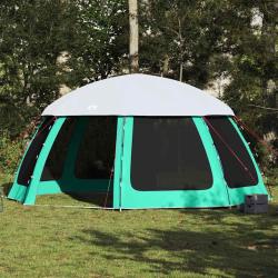 Tente piscine toit amovible parois maille vert d'eau 510x510 cm
