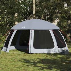 Tente piscine toit amovible parois maille gris 510x510 cm