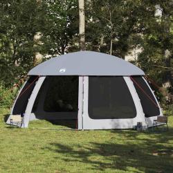 Tente piscine toit amovible parois maille gris 612x612 cm