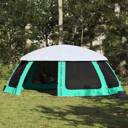 Tente piscine toit amovible parois maille vert d'eau 690x690 cm