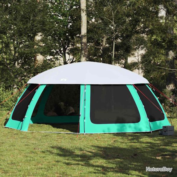 Tente piscine toit amovible parois maille vert d'eau 690x690 cm