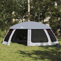 Tente piscine toit amovible parois maille gris 690x690 cm