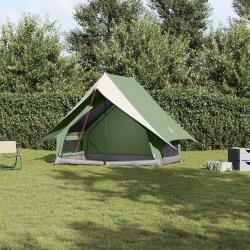 Tente familiale avec toit Vert et blanc 220 x 220 x 184 cm