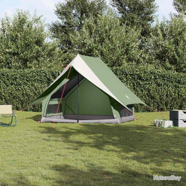 Tente familiale avec toit Vert et blanc 220 x 220 x 184 cm